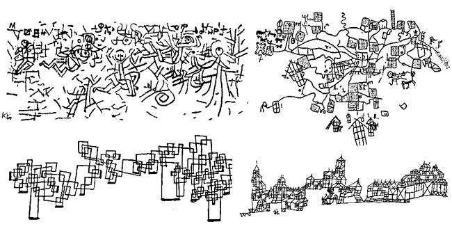 
Estudios sobre ciudad. Paul Klee (1920-1945). Pintura abstracta minimalista