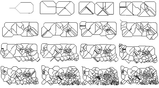 Estudios de formación de gradientes transformacionales a la base de procesos de fragmentación y crecimiento modular vectorizado