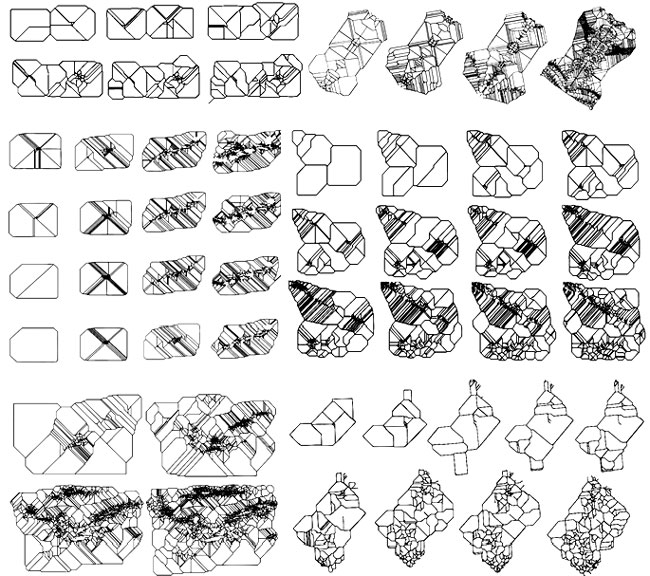 Estudios de formación de gradientes transformacionales a la base de procesos de fragmentación y crecimiento modular vectorizado