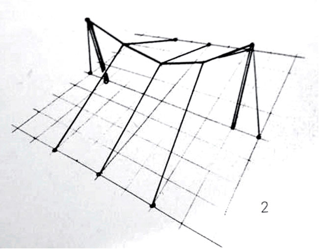 Boceto constructivo de la tribu beduinos, Península Arábica