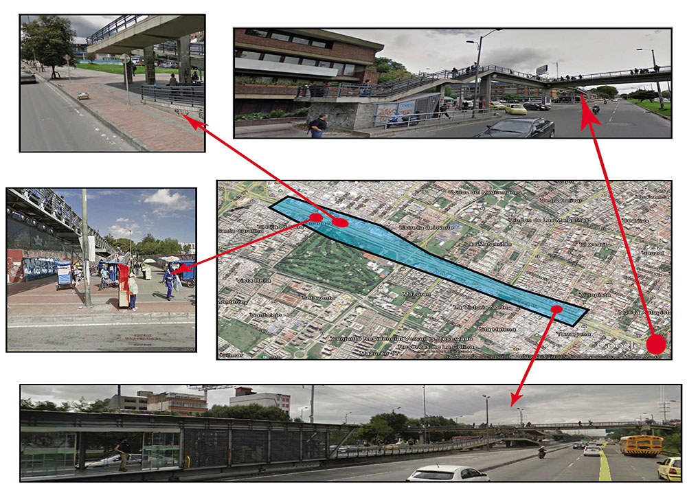 Fragmento de ficha Autopista Norte. Plano
base - Google Earth