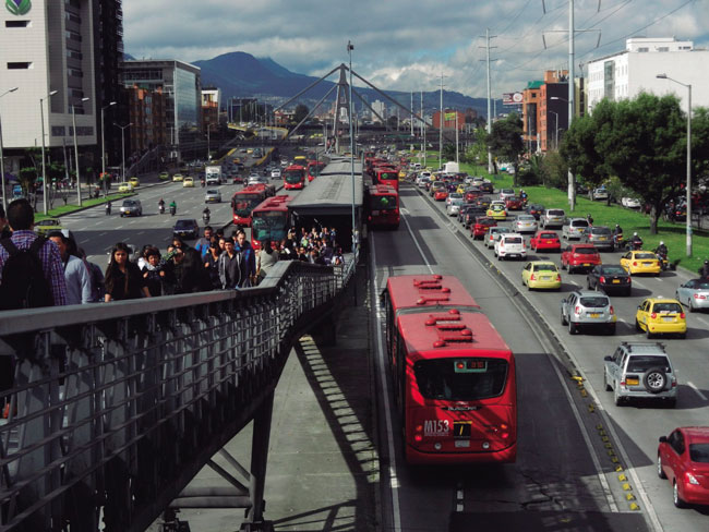 Sistema Transmilenio en Bogotá